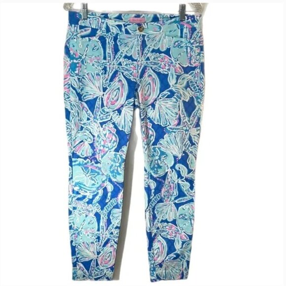 Lilly Pulitzer Kelly Skinny Ankle Pants The Deep Shell size 8 - Picture 2 of 6